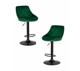 Набор 2 шт Стул барный DOBRIN LOGAN BLACK, зеленый велюр (MJ9-88), Вариант: зеленый велюр (MJ9-88) | Интернет магазин мебели и декора LifeDekor