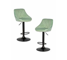 Набор 2 шт Стул барный DOBRIN LOGAN BLACK, мятный велюр (MJ9-87), Вариант: мятный велюр (MJ9-87) | Интернет магазин мебели и декора LifeDekor