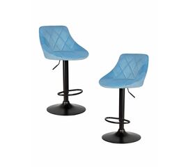 Набор 2 шт Стул барный DOBRIN LOGAN BLACK, пудрово-голубой велюр (MJ9-74), Вариант: пудрово-голубой велюр (MJ9-74) | Интернет магазин мебели и декора LifeDekor