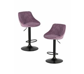 Набор 2 шт Стул барный DOBRIN LOGAN BLACK, пудрово-сиреневый велюр (MJ9-52), Вариант: пудрово-сиреневый велюр (MJ9-52) | Интернет магазин мебели и декора LifeDekor