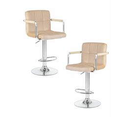 Набор 2 шт Стул барный DOBRIN KRUGER ARM, бежевый велюр (MJ9-10), Вариант: бежевый велюр (MJ9-10) | Интернет магазин мебели и декора LifeDekor