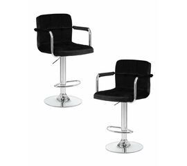 Набор 2 шт Стул барный DOBRIN KRUGER ARM, черный велюр (MJ9-101), Вариант: черный велюр (MJ9-101) | Интернет магазин мебели и декора LifeDekor