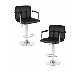 Набор 2 шт Стул барный DOBRIN KRUGER ARM, чёрный, Вариант: чёрный | Интернет магазин мебели и декора LifeDekor