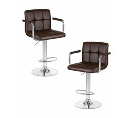 Набор 2 шт Стул барный DOBRIN KRUGER ARM, коричневый, Вариант: коричневый | Интернет магазин мебели и декора LifeDekor