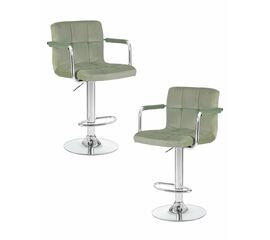 Набор 2 шт Стул барный DOBRIN KRUGER ARM, мятный велюр (MJ9-87), Вариант: мятный велюр (MJ9-87) | Интернет магазин мебели и декора LifeDekor