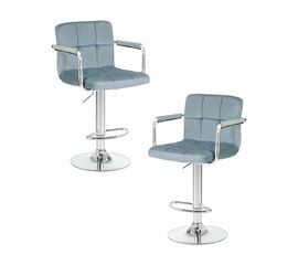 Набор 2 шт Стул барный DOBRIN KRUGER ARM, пудрово-голубой велюр (MJ9-74), Вариант: пудрово-голубой велюр (MJ9-74) | Интернет магазин мебели и декора LifeDekor