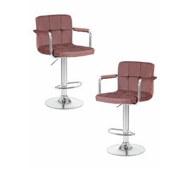 Набор 2 шт Стул барный DOBRIN KRUGER ARM, пудрово-розовый велюр (MJ9-32), Вариант: пудрово-розовый велюр (MJ9-32) | Интернет магазин мебели и декора LifeDekor