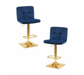 Набор 2 шт Стул барный DOBRIN GOLDIE, синий велюр (MJ9-117), Вариант: синий велюр (MJ9-117) | Интернет магазин мебели и декора LifeDekor
