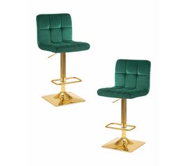 Набор 2 шт Стул барный DOBRIN GOLDIE, зеленый велюр (MJ9-88), Вариант: зеленый велюр (MJ9-88) | Интернет магазин мебели и декора LifeDekor