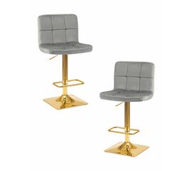 Набор 2 шт Стул барный DOBRIN GOLDIE, серый велюр (MJ9-75), Вариант: серый велюр (MJ9-75) | Интернет магазин мебели и декора LifeDekor