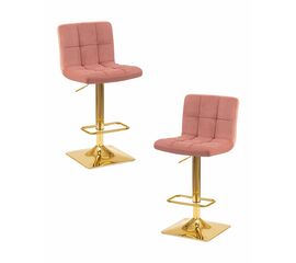 Набор 2 шт Стул барный DOBRIN GOLDIE, пудрово-розовый велюр (MJ9-32), Вариант: пудрово-розовый велюр (MJ9-32) | Интернет магазин мебели и декора LifeDekor