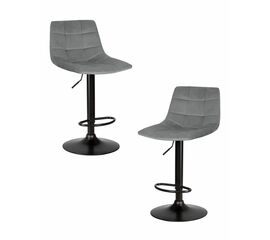 Набор 2 шт Стул барный DOBRIN TAILOR BLACK, серый велюр (MJ9-75), Вариант: серый велюр (MJ9-75) | Интернет магазин мебели и декора LifeDekor