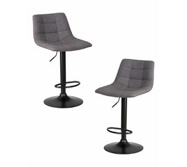 Набор 2 шт Стул барный DOBRIN TAILOR BLACK, серая ткань (188-55), Вариант: серая ткань (188-55) | Интернет магазин мебели и декора LifeDekor
