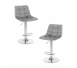 Набор 2 шт Стул барный DOBRIN TAILOR, серый велюр (MJ9-75), Вариант: серый велюр (MJ9-75) | Интернет магазин мебели и декора LifeDekor