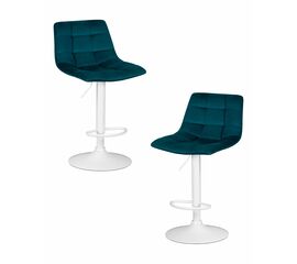 Набор 2 шт Стул барный DOBRIN TAILOR WHITE, морской волны велюр (MJ9-99), Вариант: морской волны велюр (MJ9-99) | Интернет магазин мебели и декора LifeDekor