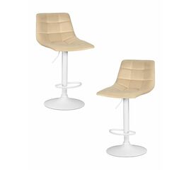 Набор 2 шт Стул барный DOBRIN TAILOR WHITE, бежевый велюр (MJ9-10), Вариант: бежевый велюр (MJ9-10) | Интернет магазин мебели и декора LifeDekor