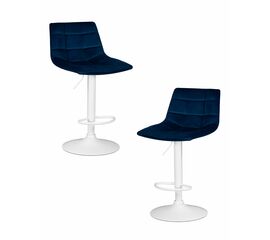 Набор 2 шт Стул барный DOBRIN TAILOR WHITE, синий велюр (MJ9-117), Вариант: синий велюр (MJ9-117) | Интернет магазин мебели и декора LifeDekor