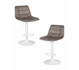 Набор 2 шт Стул барный DOBRIN TAILOR WHITE, серый велюр (MJ9-75), Вариант: серый велюр (MJ9-75) | Интернет магазин мебели и декора LifeDekor