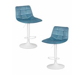 Набор 2 шт Стул барный DOBRIN TAILOR WHITE, пудрово-голубой велюр (MJ9-74), Вариант: пудрово-голубой велюр (MJ9-74) | Интернет магазин мебели и декора LifeDekor