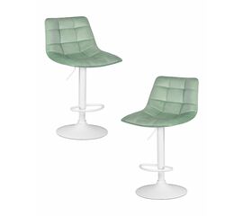 Набор 2 шт Стул барный DOBRIN TAILOR WHITE, пудрово-мятный велюр (MJ9-87), Вариант: пудрово-мятный велюр (MJ9-87) | Интернет магазин мебели и декора LifeDekor