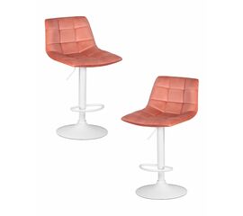 Набор 2 шт Стул барный DOBRIN TAILOR WHITE, пудрово-розовый велюр (MJ9-32), Вариант: пудрово-розовый велюр (MJ9-32) | Интернет магазин мебели и декора LifeDekor
