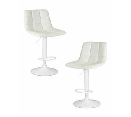 Набор 2 шт Стул барный DOBRIN TAILOR WHITE, белый PU, Вариант: белый PU | Интернет магазин мебели и декора LifeDekor