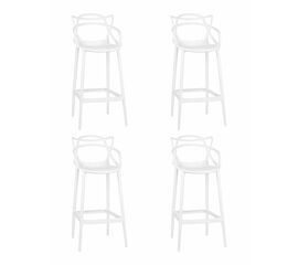 Набор 4 шт Стул барный DOBRIN MASTERS BAR, белый (W-02), Вариант: белый (W-02) | Интернет магазин мебели и декора LifeDekor