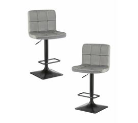 Набор 2 шт Стул барный DOBRIN DOMINIC, серый велюр (MJ9-75), Вариант: серый велюр (MJ9-75) | Интернет магазин мебели и декора LifeDekor