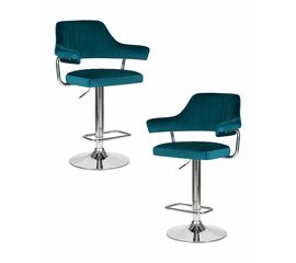 Набор 2 шт Стул барный DOBRIN CHARLY, морской волны велюр (MJ9-99), Вариант: морской волны велюр (MJ9-99) | Интернет магазин мебели и декора LifeDekor