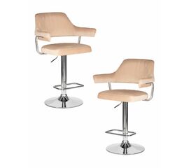 Набор 2 шт Стул барный DOBRIN CHARLY, бежевый велюр (MJ9-10), Вариант: бежевый велюр (MJ9-10) | Интернет магазин мебели и декора LifeDekor