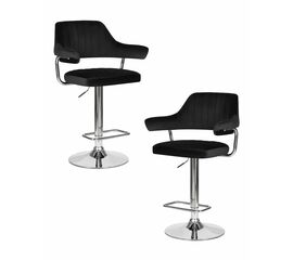 Набор 2 шт Стул барный DOBRIN CHARLY, черный велюр (MJ9-101), Вариант: черный велюр (MJ9-101) | Интернет магазин мебели и декора LifeDekor