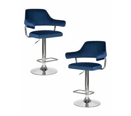 Набор 2 шт Стул барный DOBRIN CHARLY, синий велюр (MJ9-117), Вариант: синий велюр (MJ9-117) | Интернет магазин мебели и декора LifeDekor