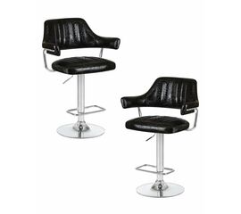 Набор 2 шт Стул барный DOBRIN CHARLY, чёрный крокодил, Вариант: чёрный крокодил | Интернет магазин мебели и декора LifeDekor