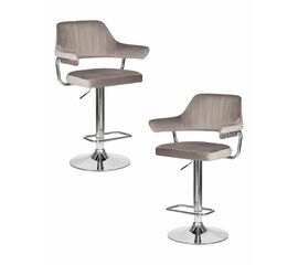 Набор 2 шт Стул барный DOBRIN CHARLY, серый велюр (MJ9-75), Вариант: серый велюр (MJ9-75) | Интернет магазин мебели и декора LifeDekor