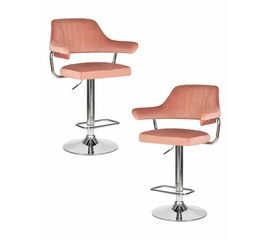 Набор 2 шт Стул барный DOBRIN CHARLY, пудрово-розовый велюр (MJ9-32), Вариант: пудрово-розовый велюр (MJ9-32) | Интернет магазин мебели и декора LifeDekor