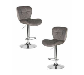 Набор 2 шт Стул барный DOBRIN BARNY, серый велюр (MJ9-75), Вариант: серый велюр (MJ9-75) | Интернет магазин мебели и декора LifeDekor