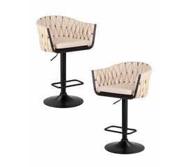 Набор 2 шт Стул барный DOBRIN LEON, бежевая ткань (LAR 275-1), Вариант: бежевая ткань (LAR 275-1) | Интернет магазин мебели и декора LifeDekor