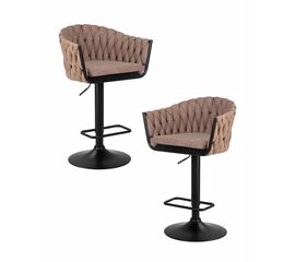 Набор 2 шт Стул барный DOBRIN LEON, коричневая ткань (LAR 275-3), Вариант: коричневая ткань (LAR 275-3) | Интернет магазин мебели и декора LifeDekor