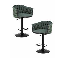 Набор 2 шт Стул барный DOBRIN LEON, зеленая ткань (LAR 275-23), Вариант: зеленая ткань (LAR 275-23) | Интернет магазин мебели и декора LifeDekor