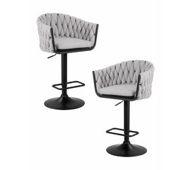 Набор 2 шт Стул барный DOBRIN LEON, серая ткань (LAR 275-17), Вариант: серая ткань (LAR 275-17) | Интернет магазин мебели и декора LifeDekor