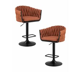Набор 2 шт Стул барный DOBRIN LEON, оранжевая ткань (LAR 275-27), Вариант: оранжевая ткань (LAR 275-27) | Интернет магазин мебели и декора LifeDekor