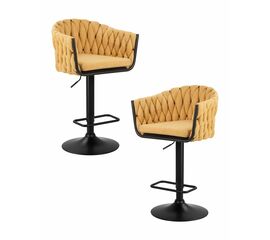 Набор 2 шт Стул барный DOBRIN LEON, жёлтая ткань (LAR 275-8), Вариант: жёлтая ткань (LAR 275-8) | Интернет магазин мебели и декора LifeDekor