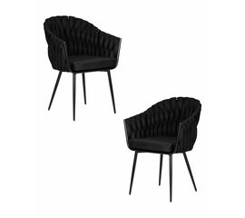Набор 2 шт Стул обеденный DOBRIN MATILDA, черная ткань (LAR 275-50), Вариант: черная ткань (LAR 275-50) | Интернет магазин мебели и декора LifeDekor