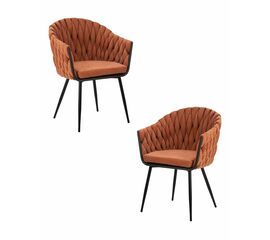 Набор 2 шт Стул обеденный DOBRIN MATILDA, оранжевая ткань (LAR 275-27), Вариант: оранжевая ткань (LAR 275-27) | Интернет магазин мебели и декора LifeDekor