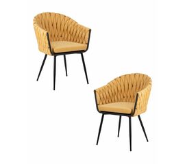 Набор 2 шт Стул обеденный DOBRIN MATILDA, жёлтая ткань (LAR 275-8), Вариант: жёлтая ткань (LAR 275-8) | Интернет магазин мебели и декора LifeDekor