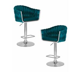 Набор 2 шт Стул барный DOBRIN MARCEL, морской волны велюр (MJ9-99), Вариант: морской волны велюр (MJ9-99) | Интернет магазин мебели и декора LifeDekor