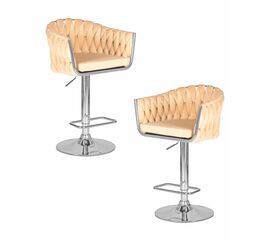 Набор 2 шт Стул барный DOBRIN MARCEL, бежевый велюр (MJ9-10), Вариант: бежевый велюр (MJ9-10) | Интернет магазин мебели и декора LifeDekor