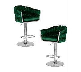 Набор 2 шт Стул барный DOBRIN MARCEL, зеленый велюр (MJ9-88), Вариант: зеленый велюр (MJ9-88) | Интернет магазин мебели и декора LifeDekor