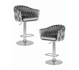 Набор 2 шт Стул барный DOBRIN MARCEL, серый велюр (MJ9-75), Вариант: серый велюр (MJ9-75) | Интернет магазин мебели и декора LifeDekor