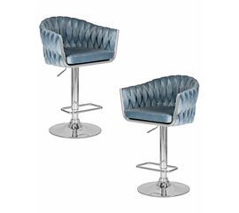Набор 2 шт Стул барный DOBRIN MARCEL, пудрово-голубой велюр (MJ9-74), Вариант: пудрово-голубой велюр (MJ9-74) | Интернет магазин мебели и декора LifeDekor